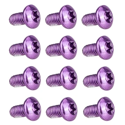 Abbildung von T TAKONE Fahrrad Bremsscheiben Schrauben, 12 Stück M5 x 10 mm Eloxierte Scheibenbremsschrauben, T25 Fahrradrotorschraube für MTB, Rennrad, Mountainbike (Violett)