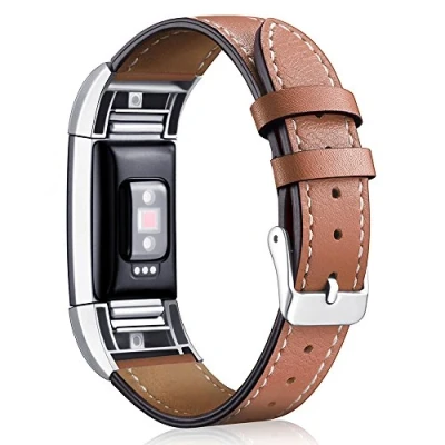 Abbildung von AISPORTS Armband Kompatibel mit Fitbit Charge 2 für Damen, aus Weichem Atmungsaktivem Lederarmband Metallschnalle Ersatzarmband Fitness Tracker