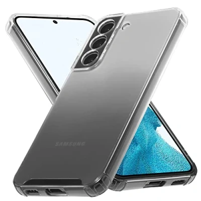 Abbildung von Verco Farbwechsel Hülle für Samsung Galaxy S21 FE, Schutzhülle Handy Cover Transparent mit Farbverlauf und Kameraschutz Slim Case, Schwarz