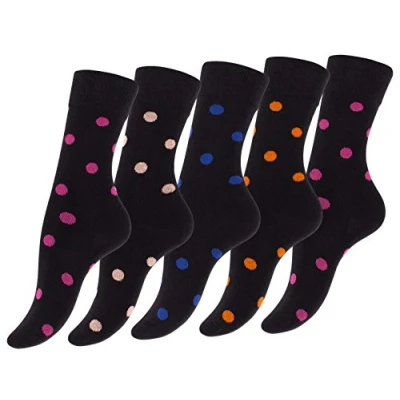 Abbildung von Vincent Creation DOT 10 PACK Socken, Damen, Größe: 39 42, Schwarz bunt