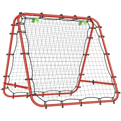 Abbildung von HOMCOM Rebounder Fußball, (Kickback Tor, 1 St., Fußball Rebounder), für Training Stahl Rot 100 x 95 90 cm