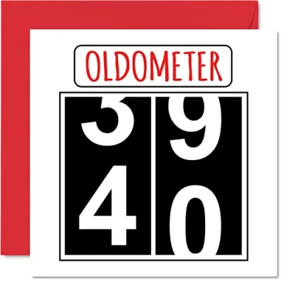 Abbildung von Stuff4 Lustige Karten zum 40. Geburtstag für Männer und Frauen Oldometer Glückwunschkarte Vater, Mutter, Bruder, Schwester, Opa, Kindermädchen, Oma, 145mm Grußkarten