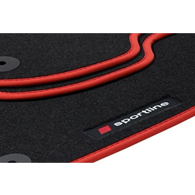 Abbildung von teileplus24 PV204 Fußmatten Sportline Design kompatibel mit BMW 1er F20 / F21 3 /5 Türer 2011 2019, Bandeinfassung:Rot