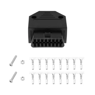 Abbildung von EMSea OBD2 Auto Diagnosegerät OBD II 16 Pin Stecker auf Buchse Fahrzeug Diagnose Extender mit Schrauben Diagnosewerkzeug (Schwarz)