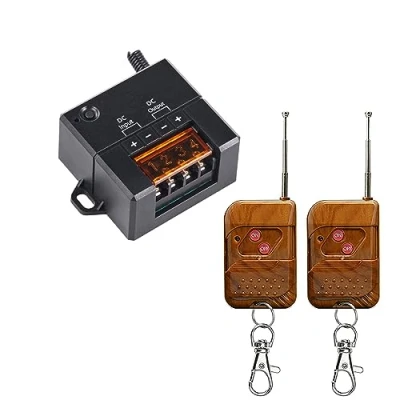 Abbildung von DONJON 12V Funkschalter,Funkschalter mit Fernbedienung,DC12V/24V Funk Wandschalter 328ft Long Range,Mini 10A Relais Kabelloser Lichtschalter,für Licht, Garagentor, Motor, Markise