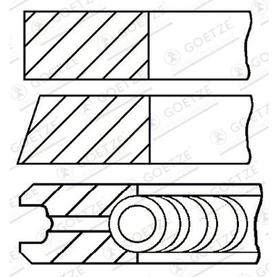 Abbildung von GOETZE ENGINE 08 288000 10 Kolbenringsatz 91,1 MITSUBISHI: PAJERO 2, L300 / Delica III Bus