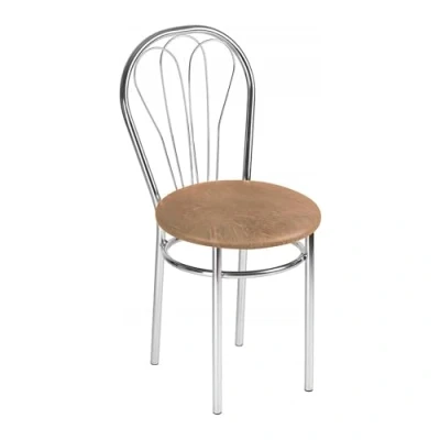 Abbildung von All4All Stuhl Venus Küchenstuhl aus Metal Chrom Bistrostuhl Esszimmer Wohnzimmer Esszimmerstuhl Wohnzimmerstuhl (D12 APRICOT)