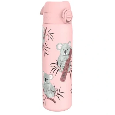 Abbildung von Ion8 Vakuumisolierte Edelstahl Trinkflasche, 500 ml, Auslaufsicher, Einhandöffnung, Sichere Verriegelung, Spülmaschinenfest, Tragegriff, Leicht zu Reinigen, Langlebig &amp; Kratzfest, Koala Design