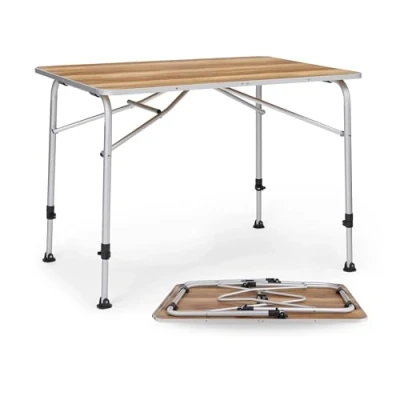 Abbildung von BERGER Livenza Campingtisch Klapptisch Höhenverstellbar Alu Klappbar Camping Tisch Gartentisch Falttisch Esstisch Balkon Garten Terrasse (Hell, 100 x 68 cm)