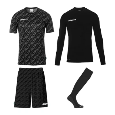 Abbildung von uhlsport Fußball Unisex Torwart Set Progressive Trikotset komplettes bestehend aus Shirt, Baselayer, Hose und Stutzen Trikot für Kinder Erwachsene