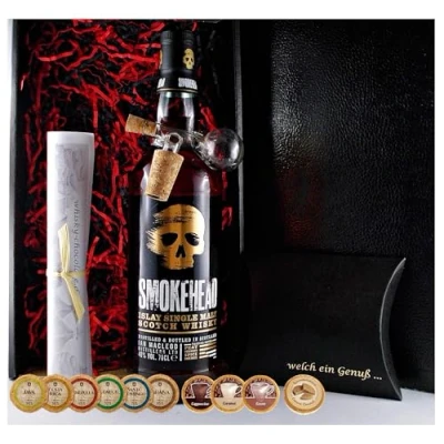 Abbildung von Geschenk Smokehead Single Malt Whisky + Glaskugelportionierer Edelschokoladen
