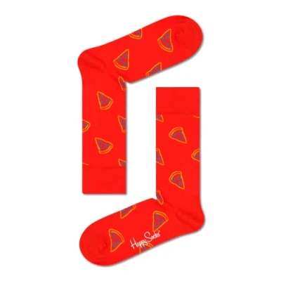 Abbildung von Happy Socks Pizza Slice Sock, farbenfrohe und fröhliche, Socken für Männer Frauen, Rot (41 46)