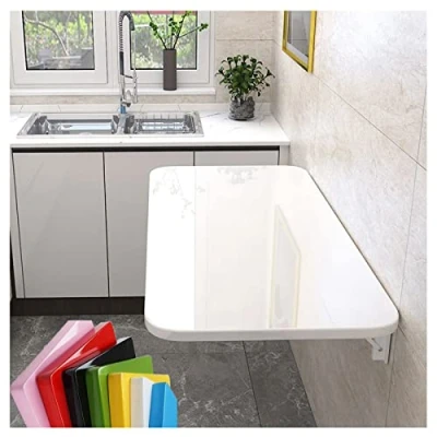 Abbildung von BMXRX Wandklapptisch Klapptisch Wandtisch, Stabiler Wandmontage Platzsparender Schwimmender Schreibtisch Küchentisch Kindermöbel Laptoptisch Esstisch 40x30cm/16x12in White