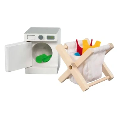 Abbildung von goki Puppenhausmöbel Accessoires Waschküche (packung, 29tlg), Puppenstubenwelt mit Details erweitern