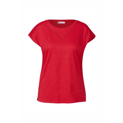 Abbildung von Street One Damen 3226375 Shirt mit Dekotape, Glory Red, 34