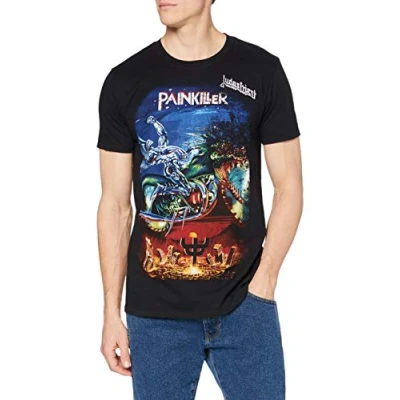 Abbildung von Rock Off Judas Priest Painkiller Herren T Shirt, Normale Passform, runder Kragen, kurzärmelig, Schwarz, S