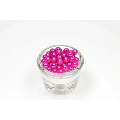 Abbildung von 50 Perlen 8mm Fuchsia Orchidee 183D // Kuststoffperlen Bastelperlen Drahtsterne Wachsperlen Perlenkette Kunstperlen