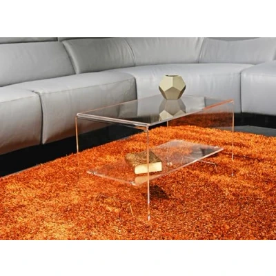 Abbildung von Slato Mira Grande Couchtisch, modernes Design, aus Acrylkristall, hergestellt in Italien, transparent