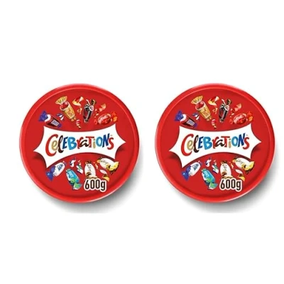Abbildung von CELEBRATIONS XXL 2x600g Dose Mini Schokoriegeln Geschenkbox Maltesers, Galaxy, Snickers &amp; mehr