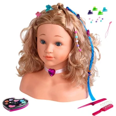 Abbildung von Theo Klein 5240 Schmink Frisierkopf Sophia Mit Haarspangen, dermatologisch getestetem Make Up, Zubehör für Frisuren und tolle Ideen Maße: 23,5 cm x 13 27 Kinder ab 3 Jahren
