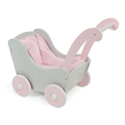 Abbildung von Holz Puppenwagen Dessin Puntos grey