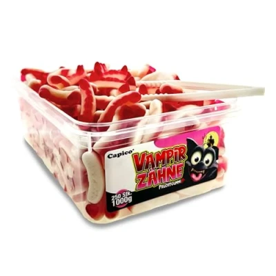Abbildung von Capico Vampirzähne Fruchtgummi (1000g) in Dose, Halal