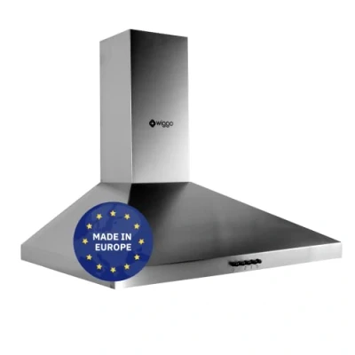 Abbildung von wiggo Wandhaube Dunstabzugshaube 60cm Edelstahl, Abluft oder Umluft Dunstabzug mit LED Beleuchtung &amp; 3 Leistungsstufen