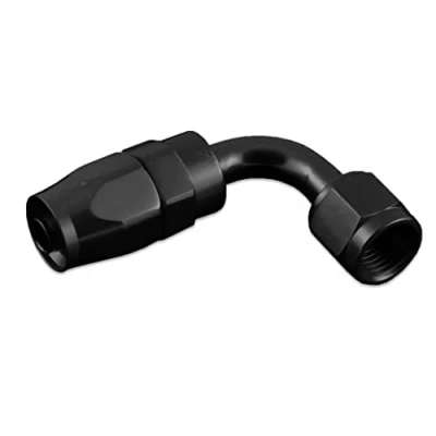 Abbildung von Alu Fitting Adapter Verbinder Dash Schlauchanschluss 90 grad AN8 (3/4&quot; UNF) Schwarz