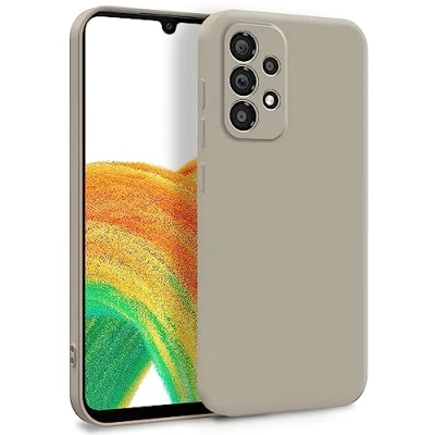 Abbildung von MyGadget Hülle für Samsung Galaxy A33 5G Zweilagige Handyhülle mit Kameraschutz Cover Innenfutter &amp; Silikon außen Grau