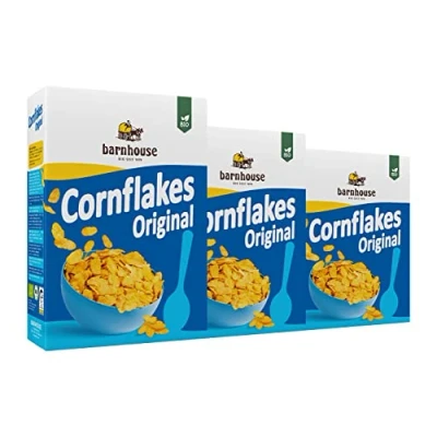 Abbildung von Barnhouse Cornflakes, traditionell hergestellte Bio nur zart gesüßt, 3 x 375 g