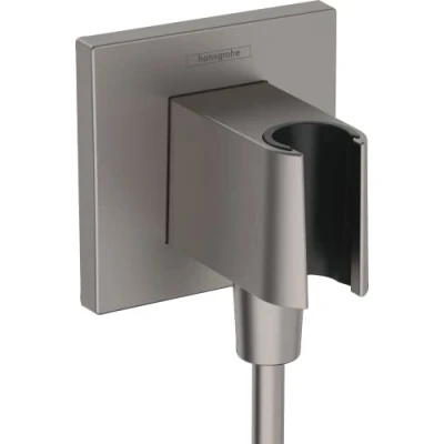 Abbildung von hansgrohe Wandanschluss mit Duschkopfhalterung FixFit E, Brushed Bronze