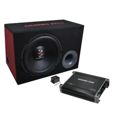 Abbildung von Ground Zero GZ BASS KIT 12.300X 2 Kanal Endstufe + Subwoofer Box Komplettset