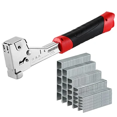Abbildung von Deuba Handtacker, Hammertacker rostfreier Stahl 6 14mm Klammern Klammerzieher