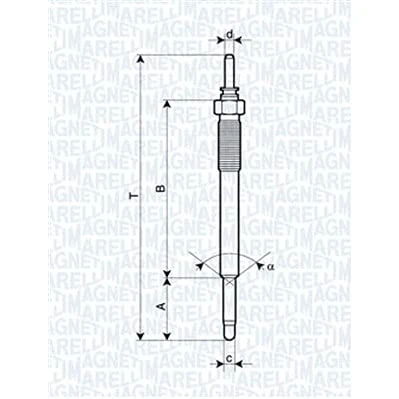 Abbildung von MAGNETI MARELLI 062900074304 Glühkerze 11V 10A M10X1,25 HYUNDAI: ix35, Getz, i30 II Schrägheck, KIA: RIO 3, cee‘d I Kombi, Sportswagon