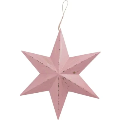 Abbildung von Trend Line Weihnachtsaufhänger Holz Stern 40 x 35 cm rosa Dekofigur