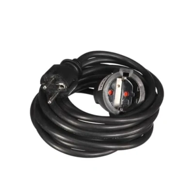 Abbildung von Perel Verlängerungskabel, H05VV F 3G1.5, 5 m, 16 A/230 V, 3500 W, Typ E/F, Schuko, für innen, PVC, schwarz
