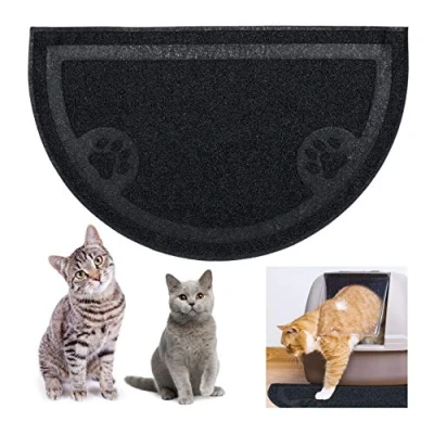 Abbildung von relaxdays Futternapf Katzenklo Matte, Schwarz