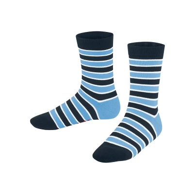 Abbildung von Falke Simple Stripes WITH Pattern Socken für Kinder, Größe: 24.5, Azurblau