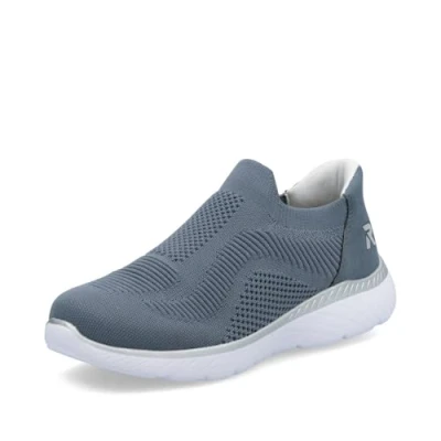 Abbildung von Rieker Damen Low Top Sneaker M5072, Frauen Halbschuhe,Sportschuhe,Freizeitschuhe,Turnschuhe,Laufschuhe,straßenschuhe,blau (10),40 EU / 6.5 UK