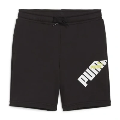 Abbildung von PUMA Unisex Power Graphic Tr B Strick Shorts, Black Lime Sheen, 176