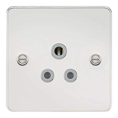 Abbildung von Knightsbridge FP5 APCG Steckdose ohne Schalter, flache Blende, 5 A, poliertes Chrom mit grauem Einsatz, A