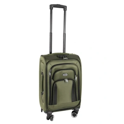 Abbildung von Home4Living Weichgepäck Trolley Reisekoffer Reisetrolley Stoffkoffer grün Größe S Koffer, 4 Rollen,