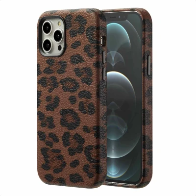 Abbildung von Apple iPhone 12 Pro Hülle MagSafe Kunstleder Selencia Backcover Handyhülle Braun