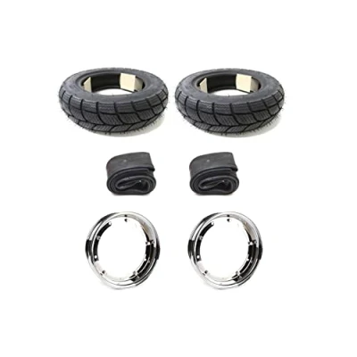 Abbildung von Streetparts24 2X Winterreifen Chrom Felgen Satz M+S Vespa Piaggio APE 50 TM, Cosa 200