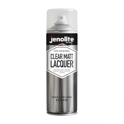 Abbildung von JENOLITE Klarlack Spray MATTES FINISH 500ml Transparenter Mehrflächen Schutzspray Verhindert Korrosion und UV Schäden Vergilbt nicht