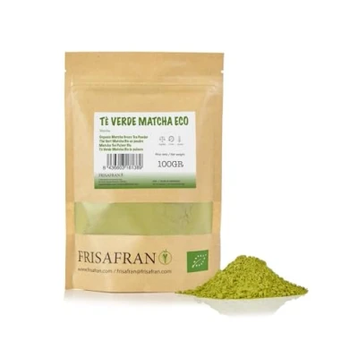 Abbildung von FRISAFRAN Bio Matcha Latte Pulver 100g Tee Original Grüntee Ceremonial Grade Grüner natürlicher ohne Zusatzstoffe Veganer
