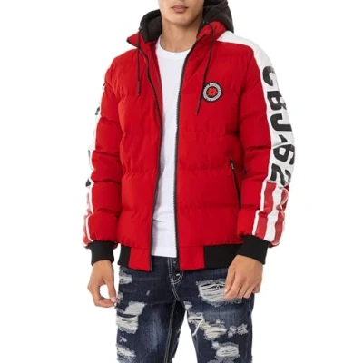 Abbildung von Cipo &amp; Baxx Herren Steppjacke Winterjacke Kapuzenjacke Outdoorjacke Jacke Parka CM222 Rot M