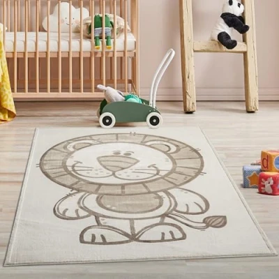 Abbildung von Carpet City Kinderteppich &quot;MARA714&quot;, rechteckig, Kinderzimmer Teppich Tiere Beige Spielzimmer