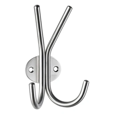 Abbildung von Alco Albert 2846 Doppelgarderobenhaken aus Edelstahl, Circa 13 cm, Metall, Silber, x 8.5 4.5 cm
