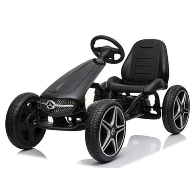 Abbildung von FINOOS Mercedes Go Kart Lizenziert Kinder Pedal Auto Tretauto Cart Kettenantrieb Eva Reifen (Schwarz)